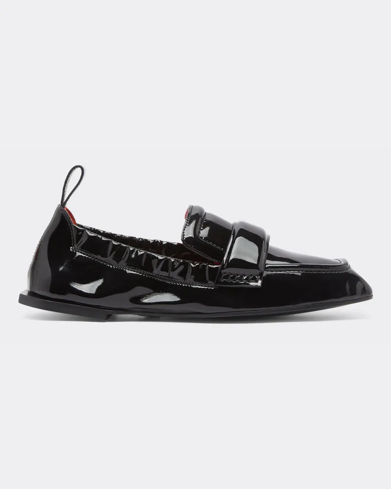 Ferrari Slipper Aus Lackleder - Female Schuhe & Stiefel Schwarz Schwarz