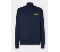 Sweatshirt Mit Reißverschluss Und Ferrari-logo - Male Pullover & Strickwaren Navy