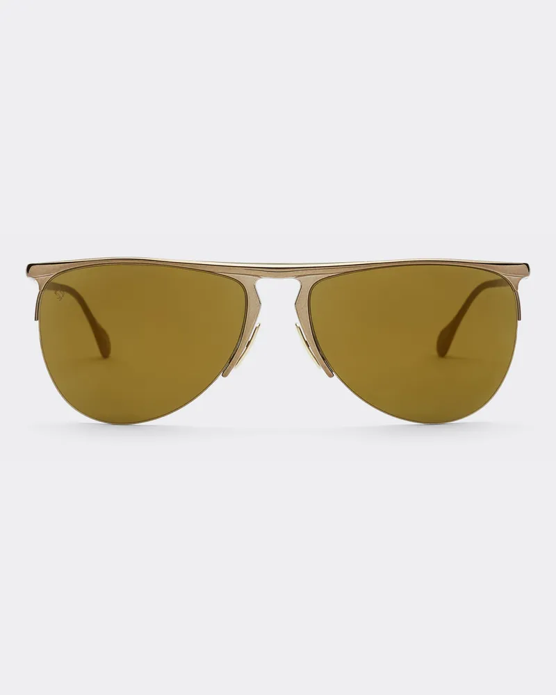 Ferrari Goldfarbene Ferrari-sonnenbrille Mit Goldfarbenen Verspiegelten Gläsern -  Sonnenbrillen Gold Gold