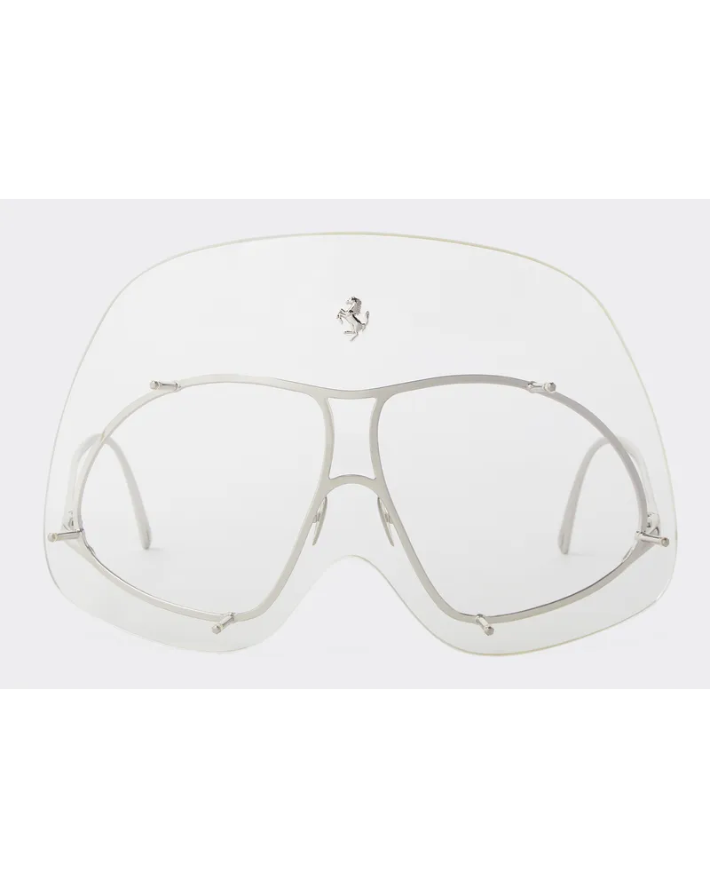 Ferrari Ferrari Limited Edition Sonnenbrille Aus Metall Mit Transparentem Overlay -  Sonnenbrillen Runway Silber Silber