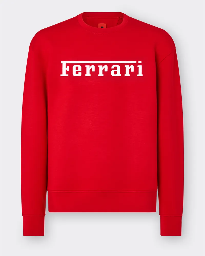 Ferrari Sweatshirt Mit Ferrari-logo-aufdruck - Male Pullover & Strickwaren Rosso Corsa Rosso