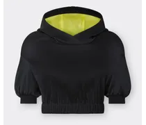 Cropped-sweatshirt Mit Kapuze - Female Hemden Schwarz