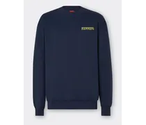 Sweatshirt Mit Ferrari-logo Aus Silikon - Male Pullover & Strickwaren Navy