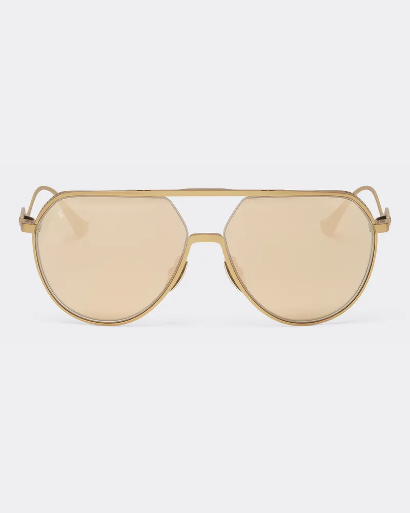 Ferrari Sonnenbrille Ferrari Aus Mattgoldenem Titan Mit Verspiegelten Gläsern Aus Gelbgold -  Ferrari Collection Satin-gold Satin-gold