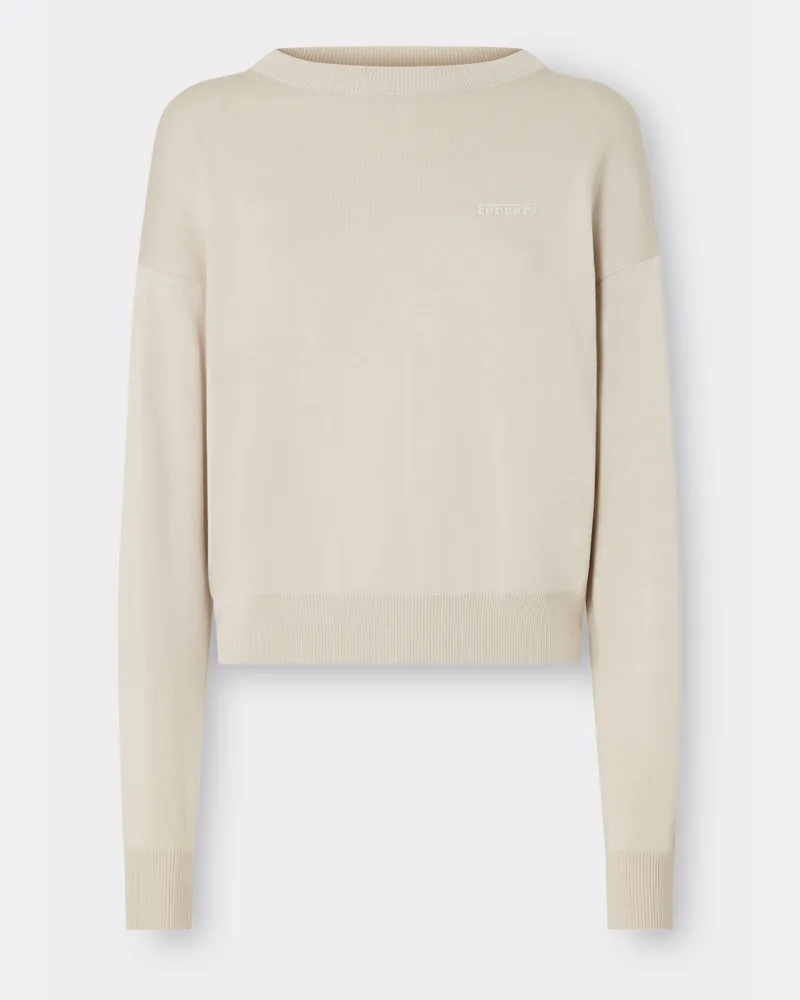 Ferrari Langärmliges Hemd Aus Baumwolle Und Seide - Female Pullover & Strickwaren Ecru Ecru