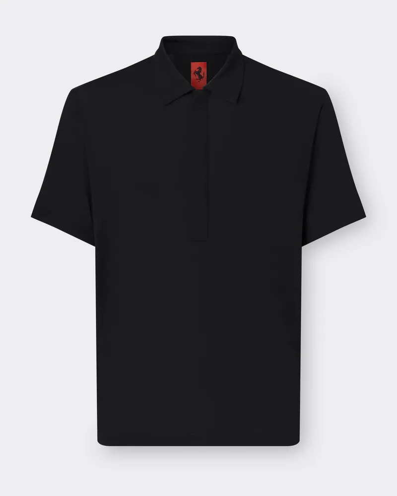 Ferrari Poloshirt Aus Einer Kaschmirmischung - Male Poloshirts Schwarz Schwarz