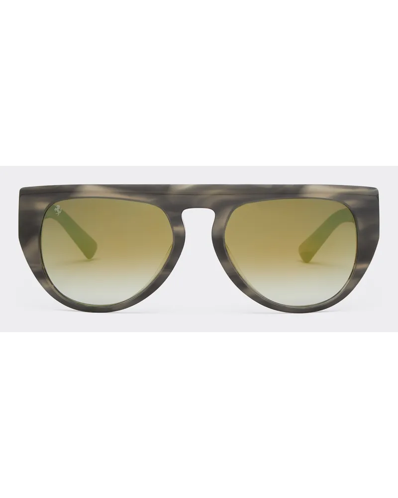 Ferrari Ferrari Sonnenbrille Aus Grau Gestreiftem Acetat Mit Verspiegelten Gläsern -  Sonnenbrillen Blu Scozia Blu