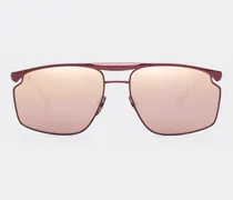 Bordeauxfarbene Ferrari-sonnenbrille Aus Metall Mit Verspiegelten Gläsern In Roségold -  Sonnenbrillen Bordeaux