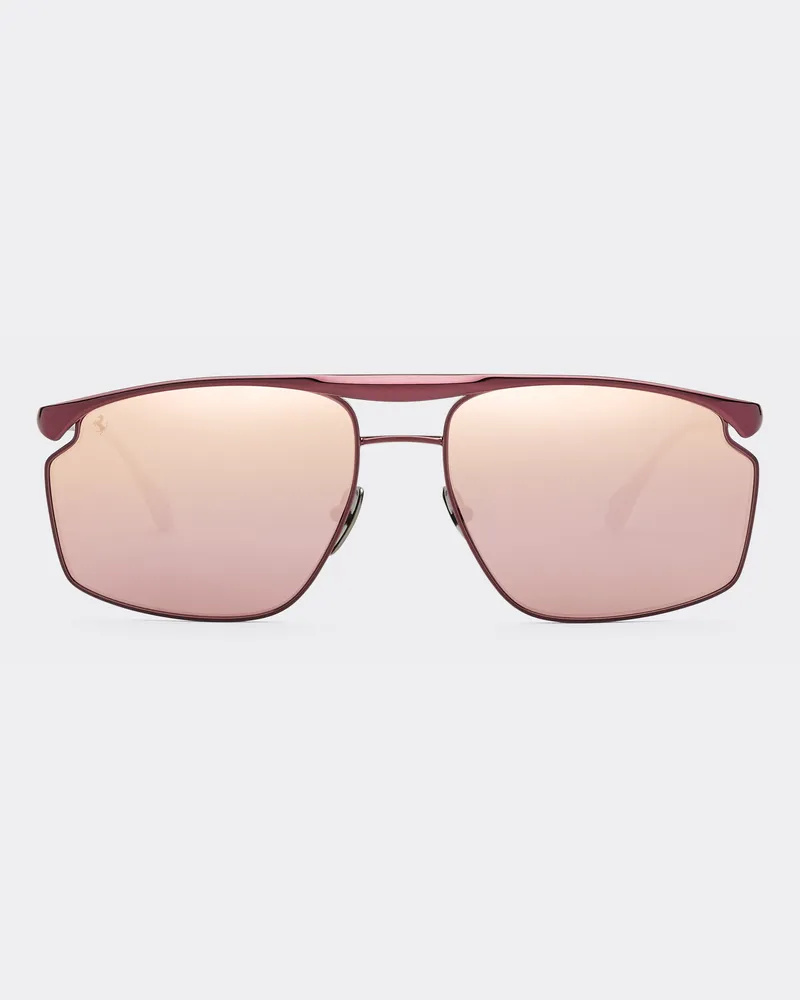Ferrari Bordeauxfarbene Ferrari-sonnenbrille Aus Metall Mit Verspiegelten Gläsern In Roségold -  Sonnenbrillen Bordeaux Bordeaux
