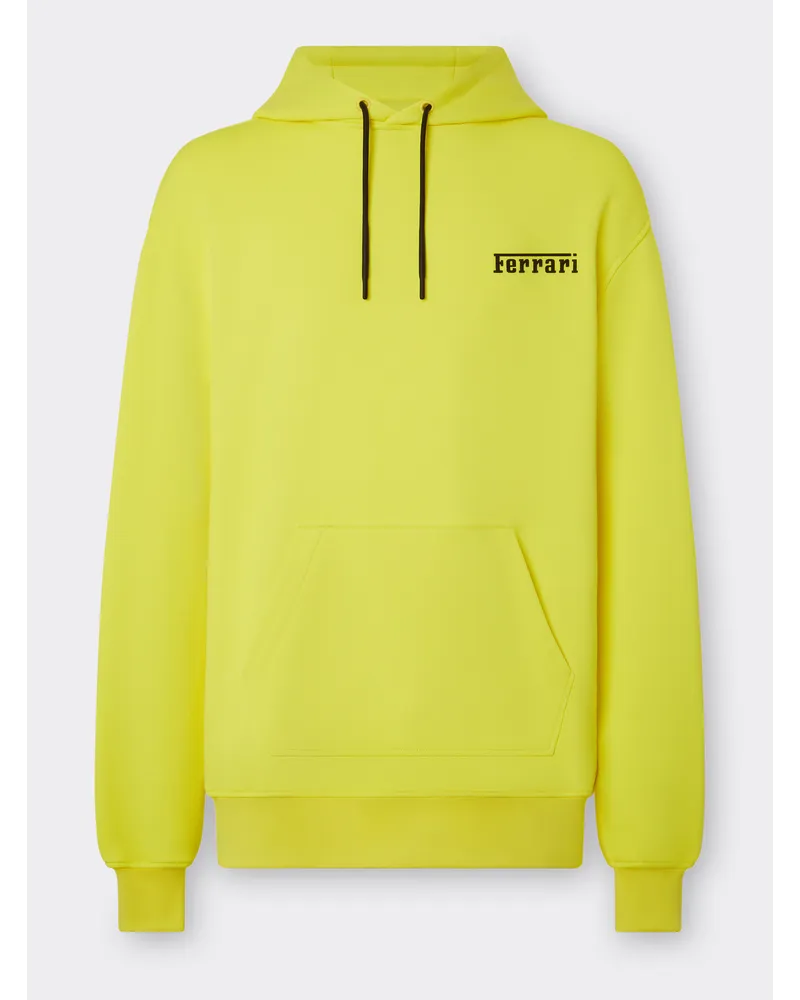 Ferrari Sweatshirt Mit Kapuze Und Ferrari-logo Aus Silikon - Male Pullover & Strickwaren Giallo Modena Giallo