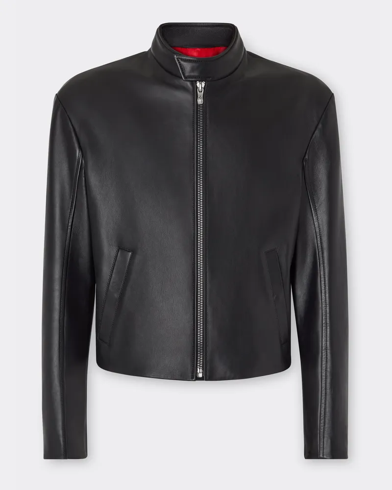 Ferrari Bikerjacke Aus Nappaleder - Male Jacken & Outerwear Schwarz Schwarz
