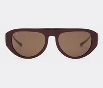 Sonnenbrille Ferrari Aus Schillerndem Bordeauxfarbenem Acetat Mit Braunen Gläsern -  Sonnenbrillen Bordeaux