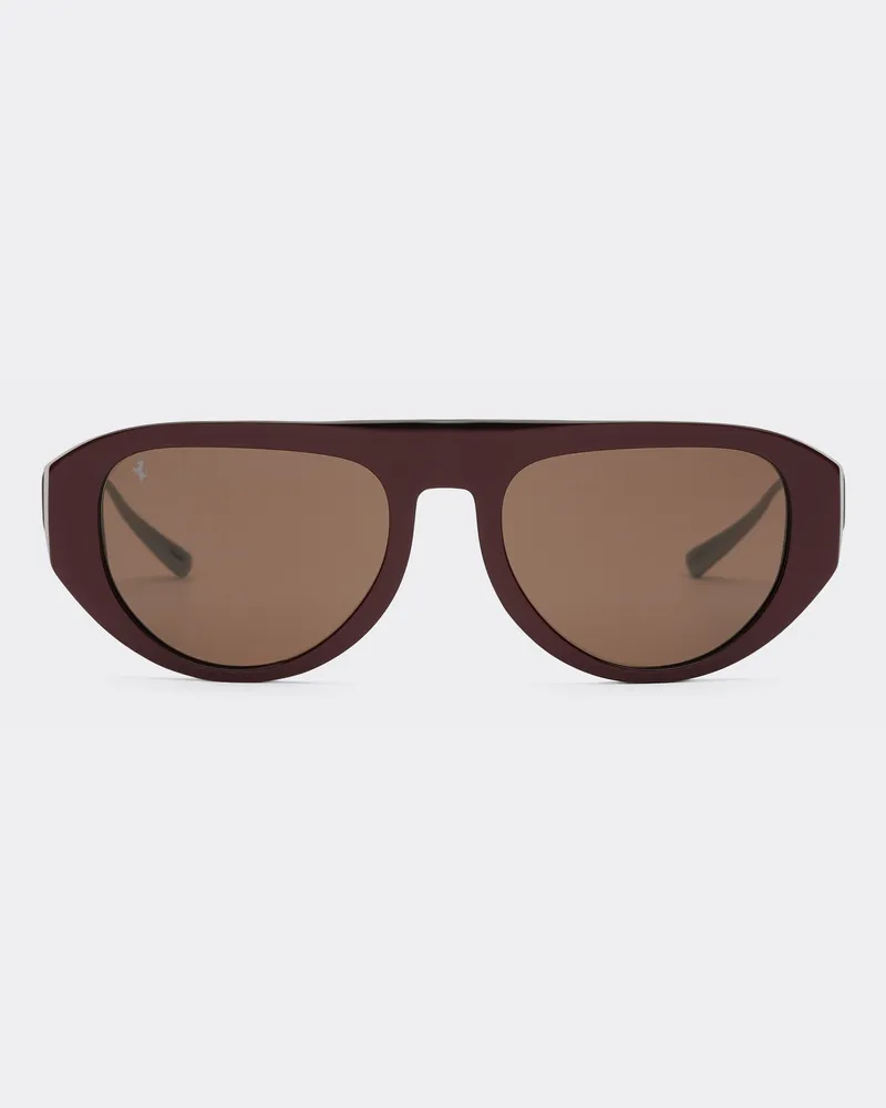 Ferrari Sonnenbrille Ferrari Aus Schillerndem Bordeauxfarbenem Acetat Mit Braunen Gläsern -  Sonnenbrillen Bordeaux Bordeaux