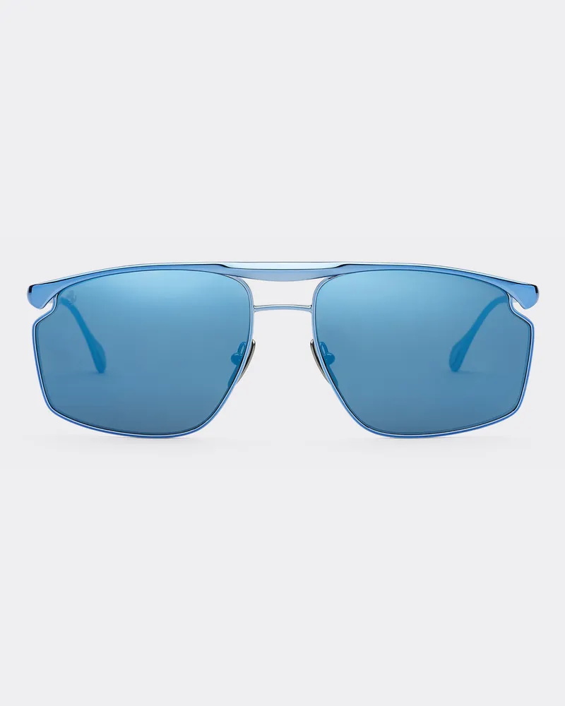 Ferrari Blaue Ferrari-sonnenbrille Aus Metall Mit Blau Verspiegelten Gläsern -  Sonnenbrillen Blu Scozia Blu