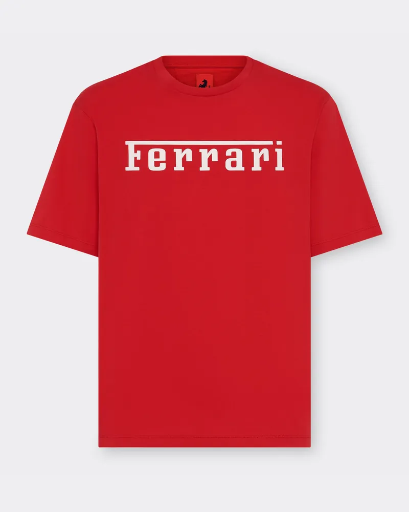 Ferrari Baumwoll-t-shirt Mit Ferrari-logo -  T-shirts Rosso Corsa Rosso