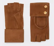 Fingerlose Wildlederhandschuhe - Female Handschuhe Haselnuss