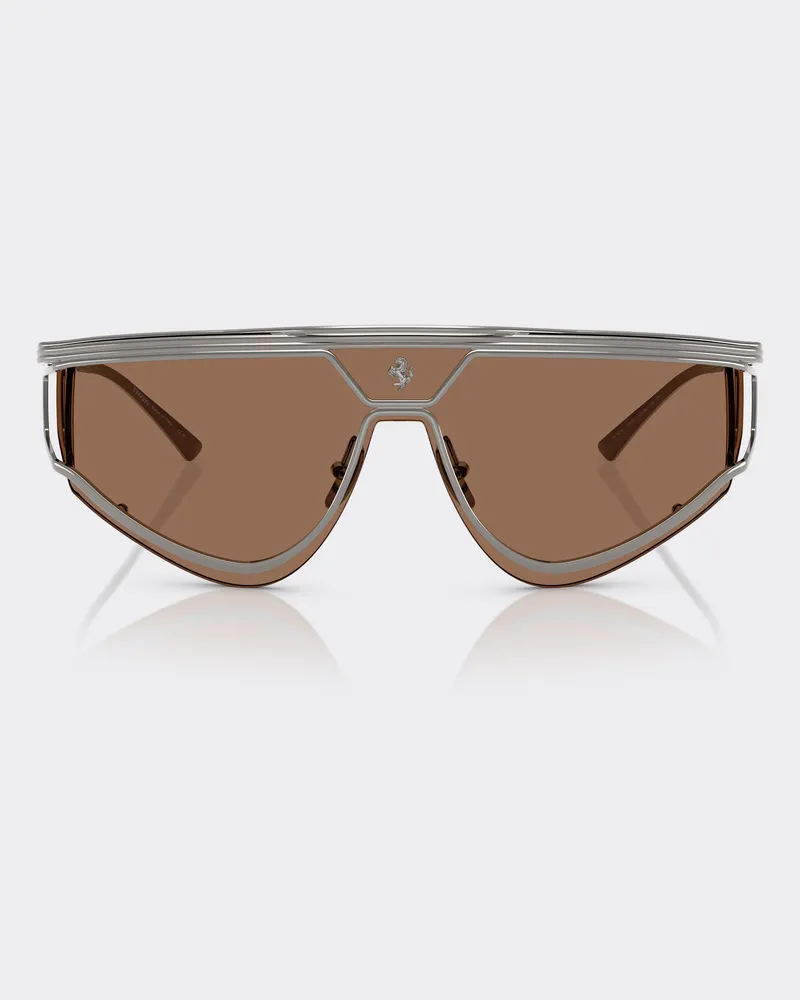 Ferrari Ferrari Limited Edition Sonnenbrille Aus Satiniertem Metall Mit Braunem Rahmen -  Sonnenbrillen Dunkelgrau Dunkelgrau