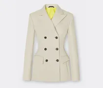 Blazer In Zweifarbigem Tech - Female Jacken Ecru