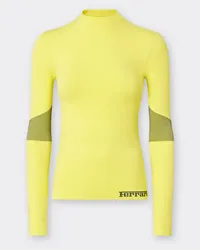 Ferrari Langärmeliger Pullover Aus Technischem Garn - Female  Giallo Modena Giallo