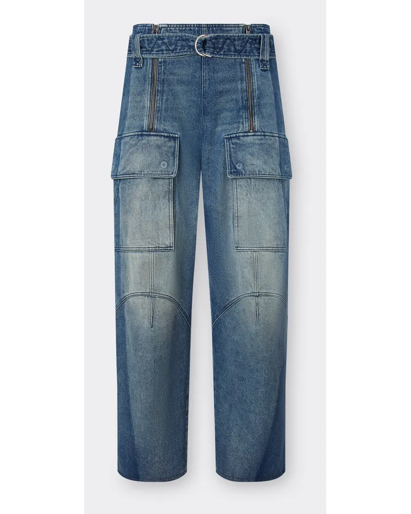 Ferrari Zweifarbige Denim-cargohose -  Hosen Heller Denim Heller