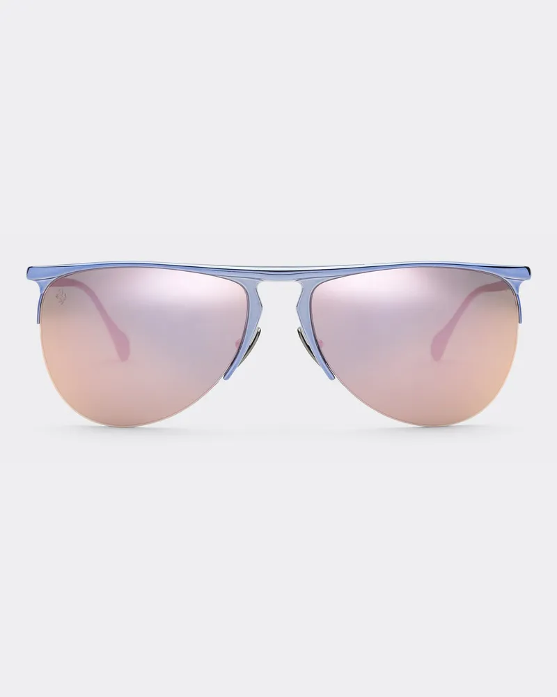 Ferrari Fliederfarbene Ferrari-sonnenbrille Aus Metall Mit Fliederfarbenen Verspiegelten Gläsern -  Sonnenbrillen Mattschwarz Mattschwarz