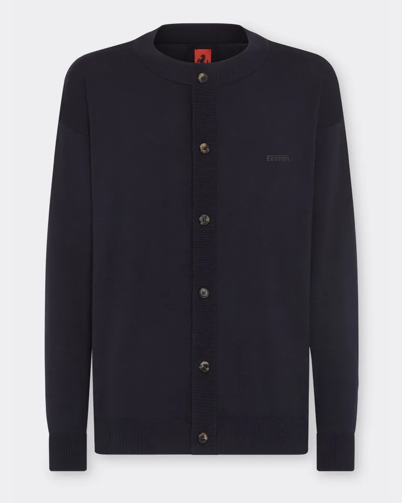 Ferrari Strickjacke Aus Baumwolle Und Seide - Male Pullover & Strickwaren Navy Navy