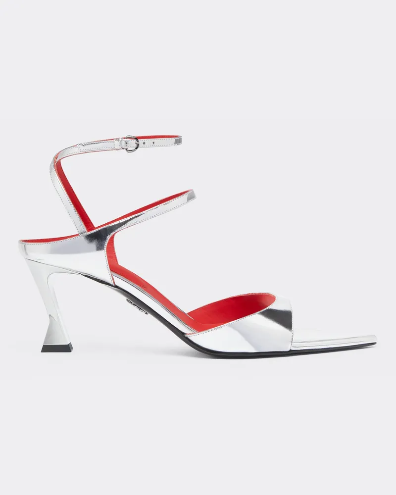 Ferrari Verspiegelte Leder-slingback-sandale - Female Hochhackige Schuhe Mattschwarz Mattschwarz