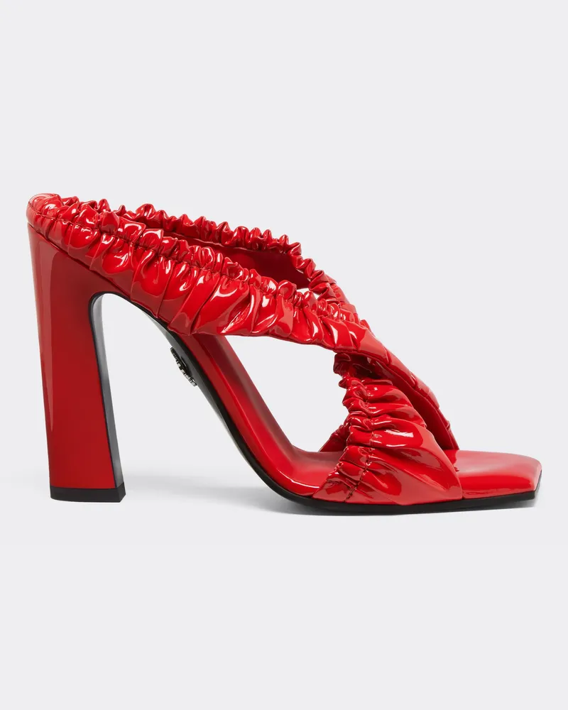 Ferrari Hohe Sandale Aus Lackleder - Female Pantoletten & Sandalen Rosso Dino Rosso