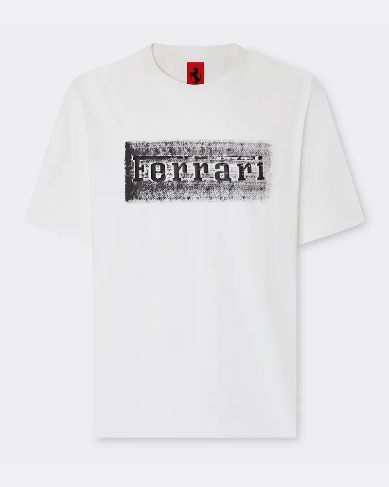 Ferrari T-shirt Mit Ferrari-logo-grafik - Male T-shirts Optisch Weiß Optisch