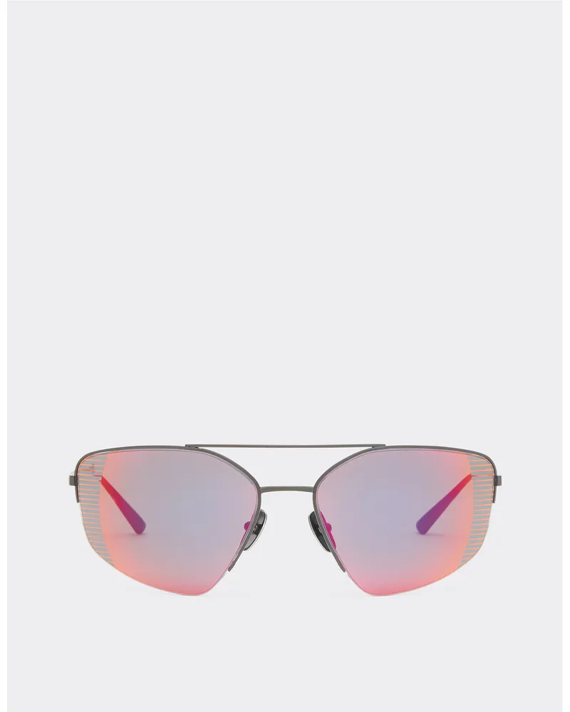 Ferrari Ferrari Sonnenbrille Aus Schwarzem Titan Mit Rot Verspiegelten Gläsern - Male Sonnenbrillen Mattschwarz Mattschwarz