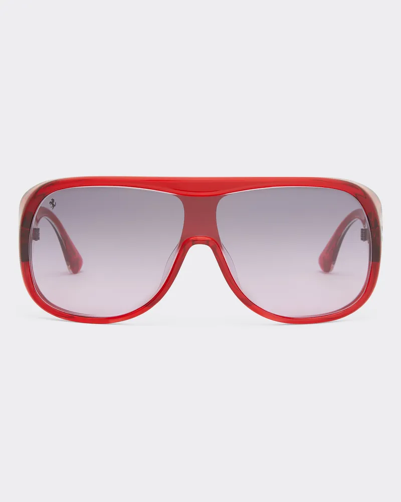 Ferrari Ferrari Sonnenbrille Aus Rotem Transparentem Acetat Mit Rosafarbenen Gläsern Mit Rotem Farbverlauf -  Sonnenbrillen Rot Rot