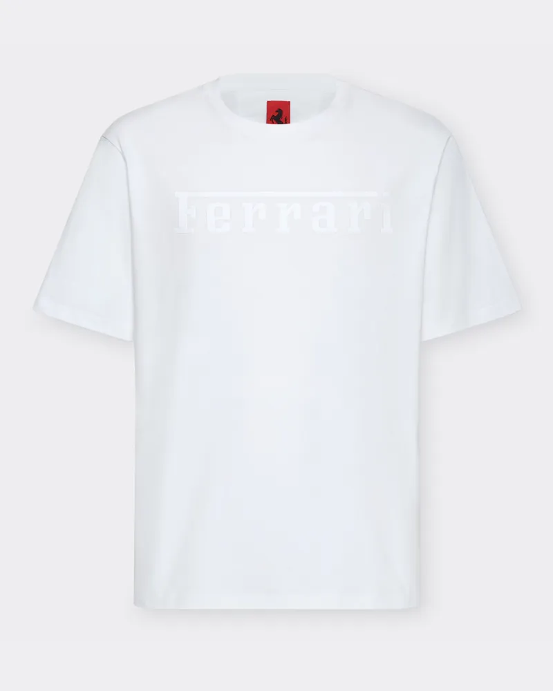 Ferrari Baumwoll-t-shirt Mit Ferrari-logo -  T-shirts Optisch Weiß Optisch