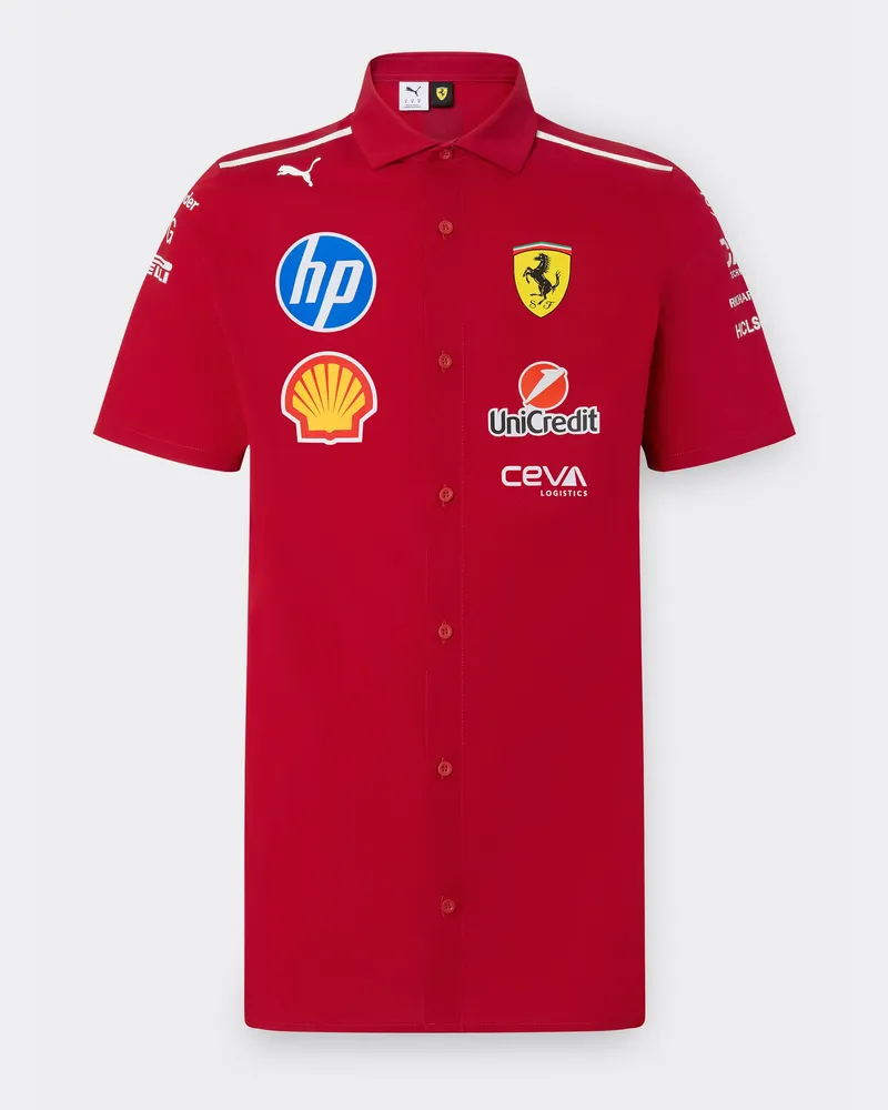 Ferrari 2025 Team Puma Trikot Für Scuderia Ferrari Hp - Male Poloshirts Kirsche Kirsche