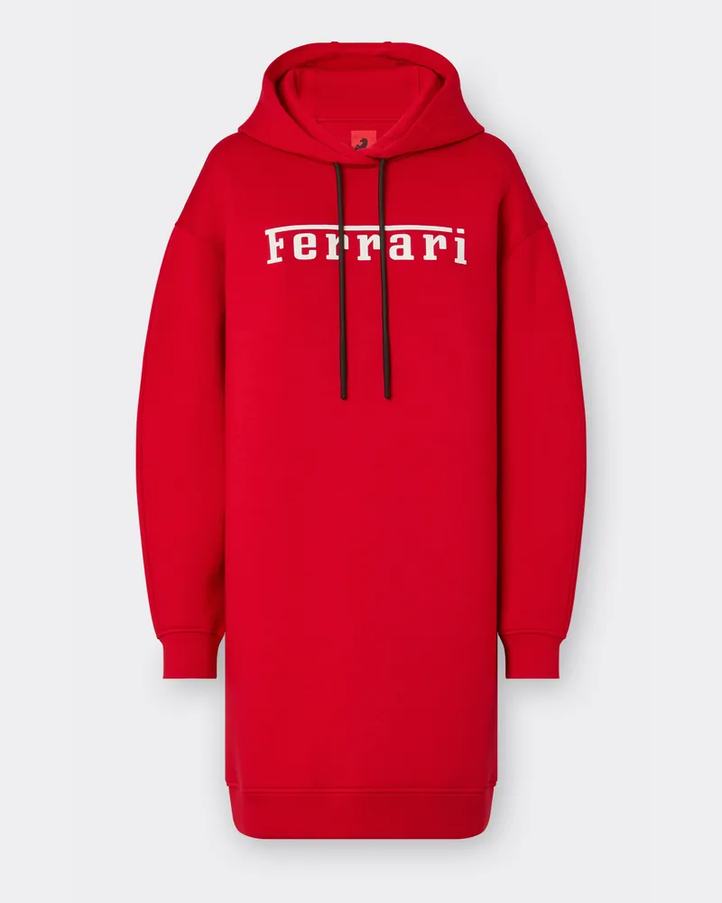 Ferrari Sweatshirt-kleid Aus Baumwolle Mit Ferrari-logo - Female Pullover & Strickwaren Rosso Corsa Rosso