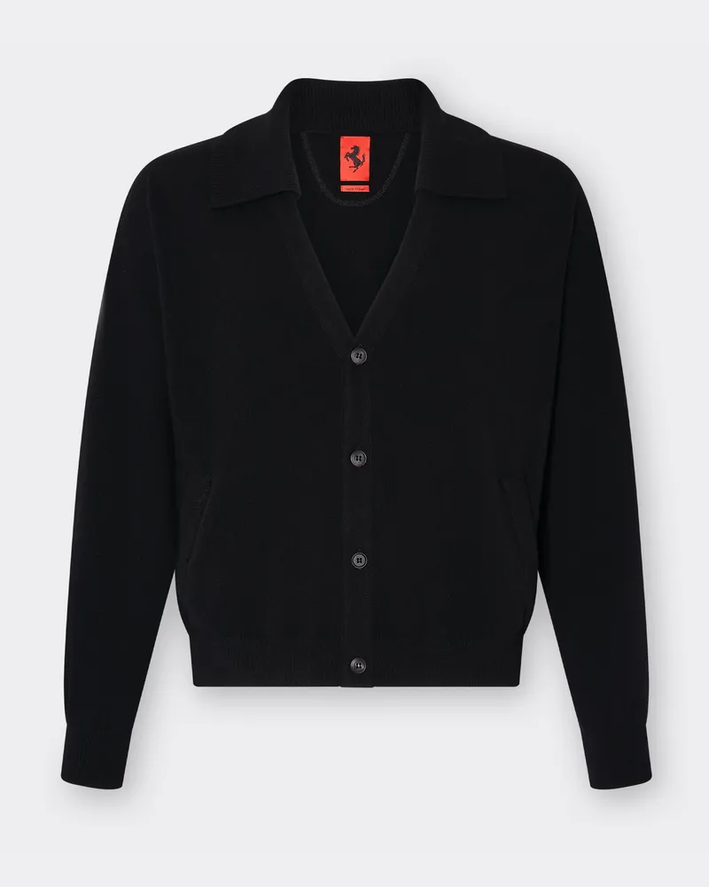 Ferrari Kaschmir-strickjacke - Male Pullover & Strickwaren Schwarz Schwarz