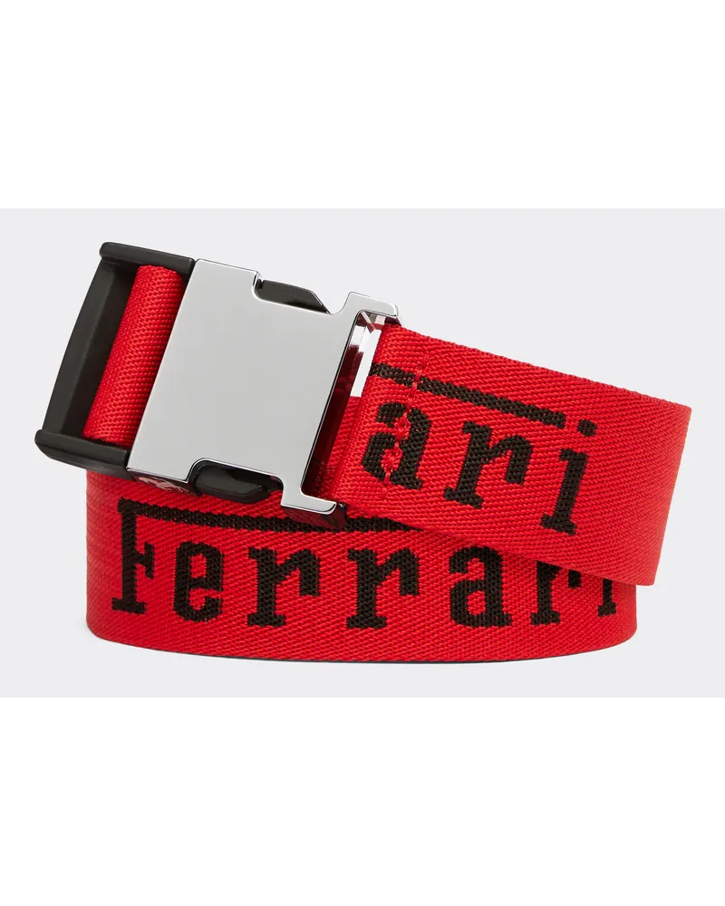 Ferrari Jacquard-gürtel Mit Ferrari-logo -  Gürtel Rosso Corsa Rosso