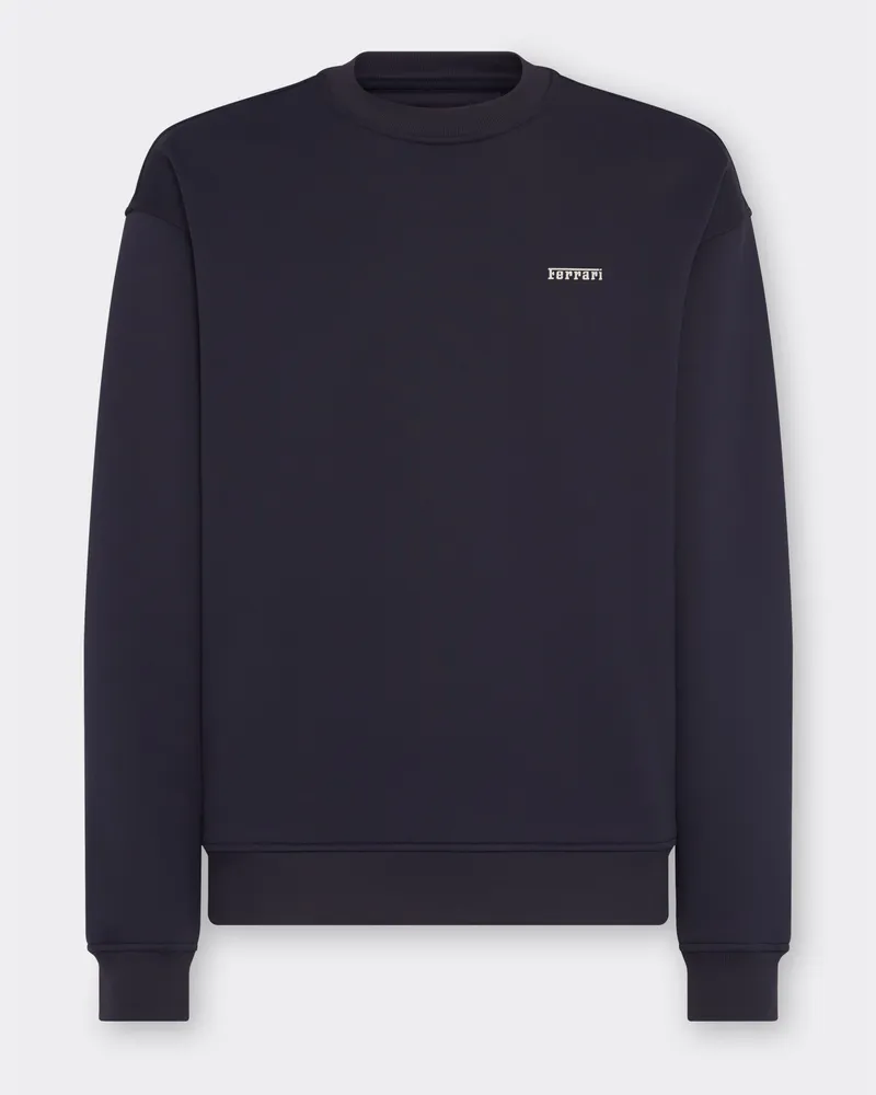 Ferrari Sweatshirt Aus Technischem Gewebe Mit Ferrari-logo - Male Pullover & Strickwaren Navy Navy