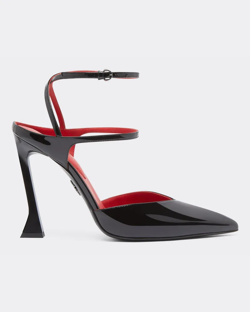 Ferrari Pumps Aus Lackleder - Female Hochhackige Schuhe Schwarz Schwarz