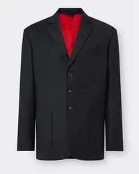 Ferrari Foulé-blazer Aus Wolle - Male Jacken & Outerwear Navy Navy