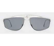 Ferrari-sonnenbrille Mit Dunkelgrauen Gläsern -  Sonnenbrillen Runway Silber