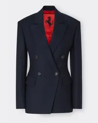 Ferrari Foulé-blazer Aus Wolle - Female Jacken & Outerwear Navy Navy