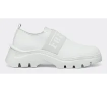 Sneaker Aus Leder Mit Gummiertem Ferrari-band - Male Sneaker Optisch Weiß