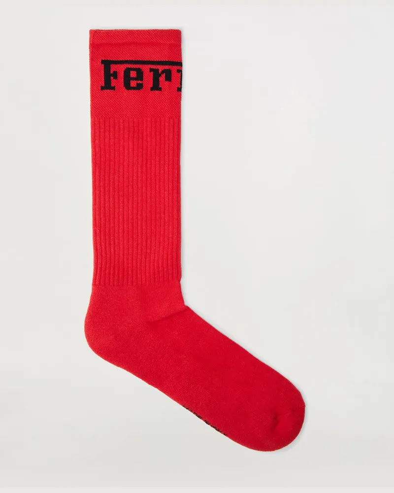 Ferrari Socken Aus Baumwollmischung Mit Ferrari-logo -  Unterwäsche & Socken Rot Rot