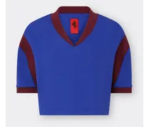 Cropped-t-shirt Mit V-ausschnitt Aus Interlock - Female T-shirts Pastellblau
