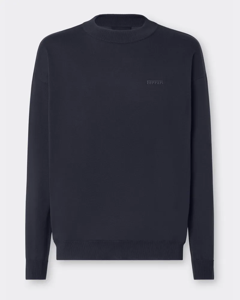 Ferrari Langärmliges Hemd Aus Baumwolle Und Seide - Male Pullover & Strickwaren Navy Navy