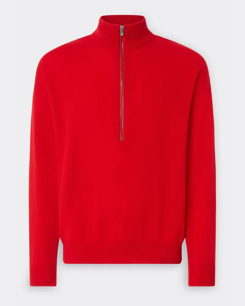 Ferrari Kaschmirpullover Mit Reißverschluss - Male Pullover & Strickwaren Schwarz Schwarz