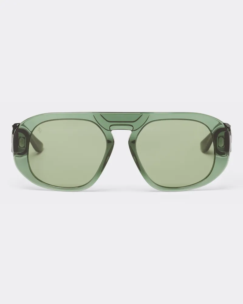 Ferrari Sonnenbrille Ferrari Aus Transparentem Dunkelgrünem Acetat Mit Grünen Gläsern -  Ferrari Collection Dark Green Dark