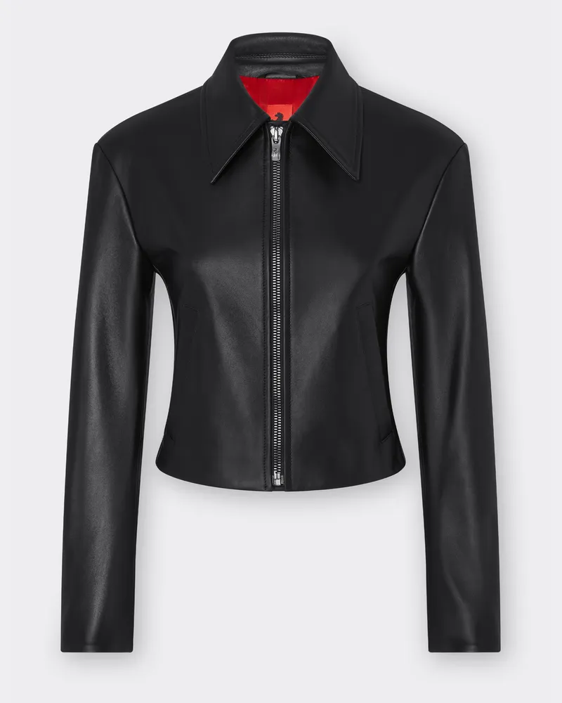 Ferrari Bikerjacke Aus Nappaleder - Female Jacken Schwarz Schwarz