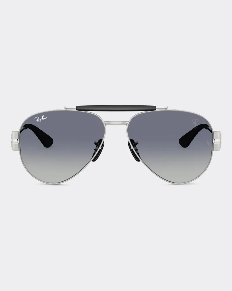 Ferrari Ray-ban Für Scuderia Ferrari Rb3762m Aus Silbernem Metall Mit Blauen Gläsern Mit Grauem Farbverlauf -  Sonnenbrillen Silber Silber