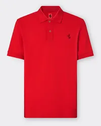 Ferrari Einfarbiges Poloshirt Aus Baumwollpikee - Male Poloshirts Rosso Corsa Rosso